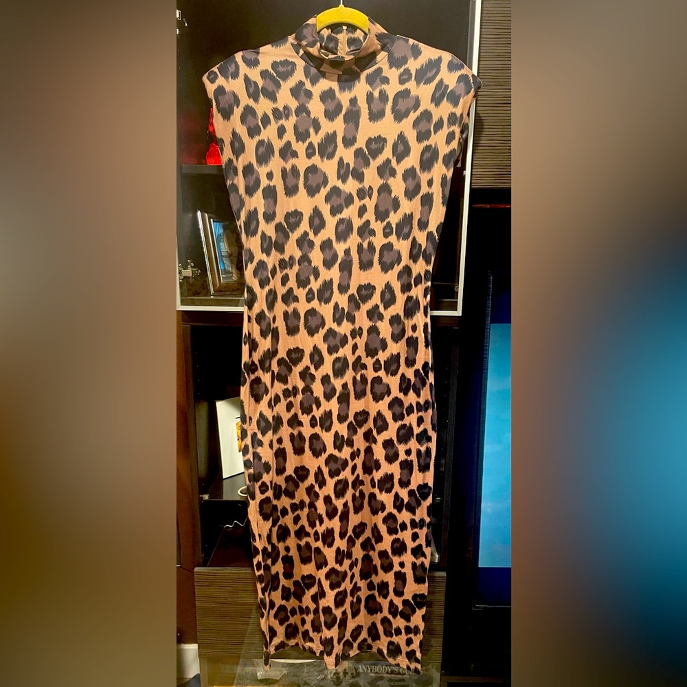 SHEIN Cheetah print pencil dress